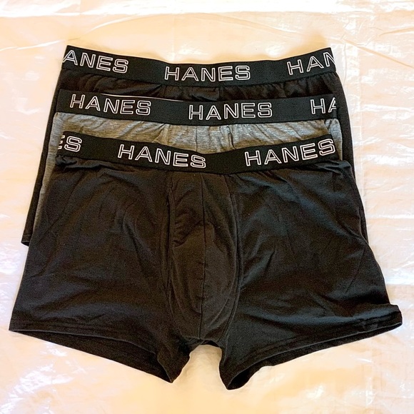 3 Pack Hanes Men's Total Support Pouch Trunk Underwear. (2 black, 1 gray); NWOT - Picture 8 of 16